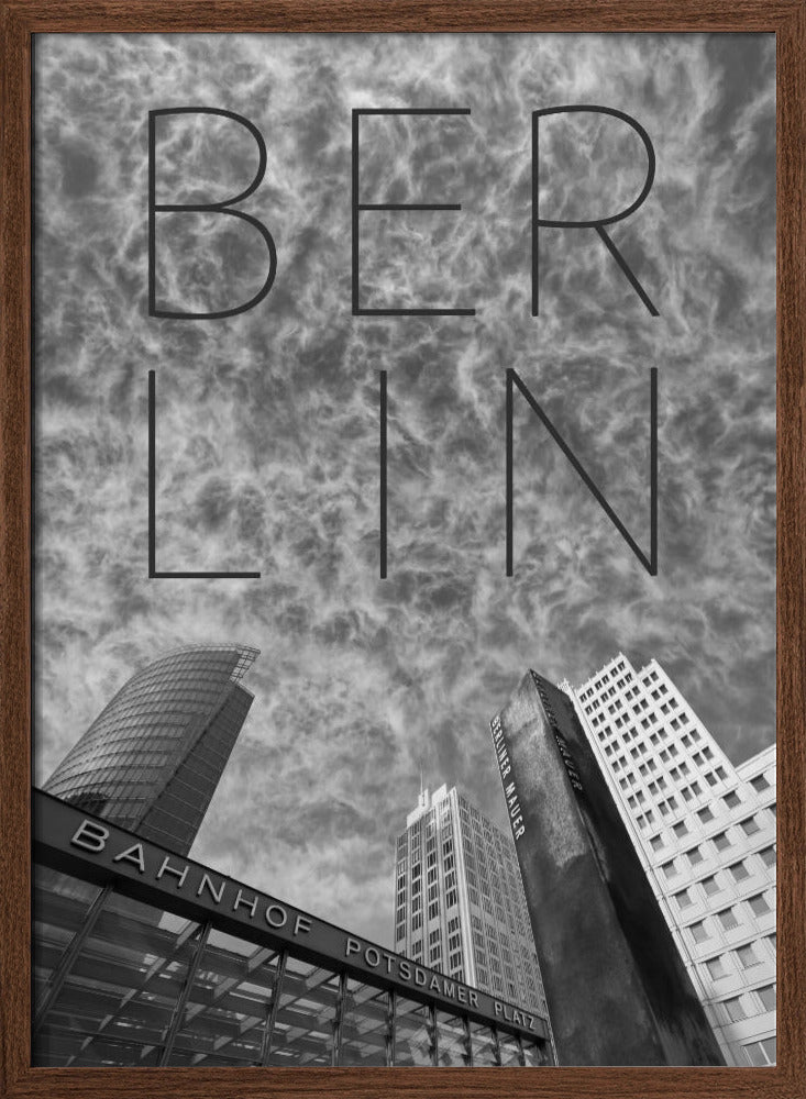 BERLIN Potsdamer Platz | Text & Skyline Poster